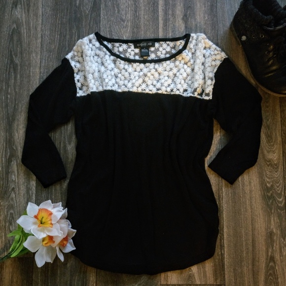august silk Sweaters - Black Lace Sweater 🍁